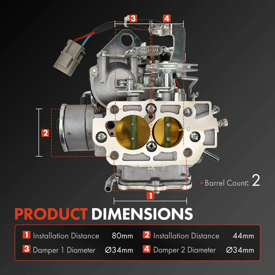 Nuevo carburador de 2 barriles de 1 pieza para camioneta Nissan 720 1983-1986 motor L4 Z24 de 2,4 L Foto 2 de 4