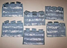 6x Army Surplus MOLLE Triple Mag Pouches – M4/AR – ACU Digital Camo Military EXC