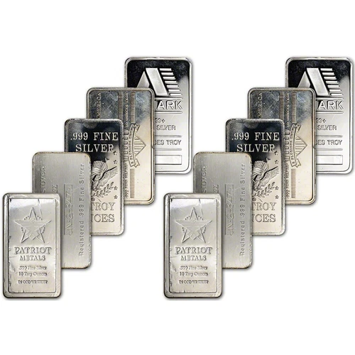 10 oz .999 Fine Silver Bar (Secondary Market / Random Selection)
