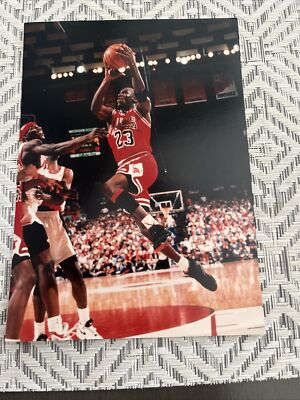 Vintage NIKE AIR JORDAN Mini Poster Print Ad MICHAEL JORDAN RED