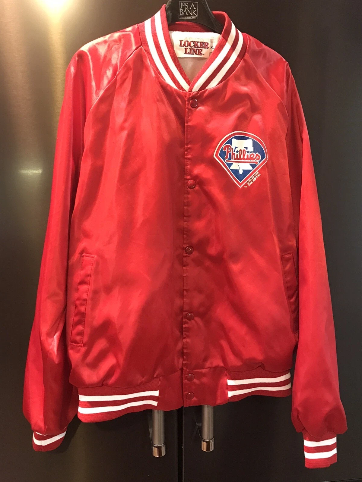 Vintage '92 Philadelphia Phillies Locker Line Satin Snap-up Jacket XL Minty image 1