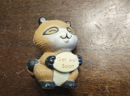Russ Berrie & Co. Get Well Soon Racoon Miniature Vintage - Picture 5 of 7