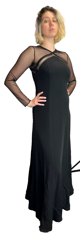 Vestido formal negro largo Armani Collezioni talla 10 Foto 4 de 4