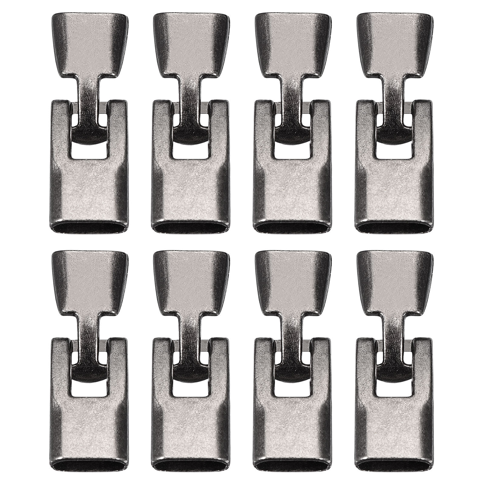 8 Sets Silver Alloy Bracelet Flat Buckle Clasps for Jewelry Making