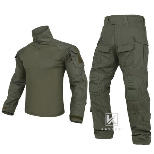 KRYDEX G3 Combat Uniform Set Tactical Shirt & Trousers & Knee Pads Ranger Green - Picture 1 of 12