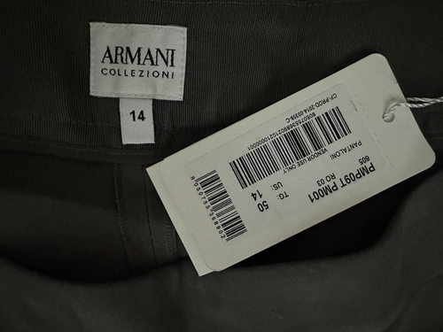 Giorgio Armani Collezioni Womens Solid Gray Dress Work Designer Pants Sz 14 NEW - Picture 7 of 8