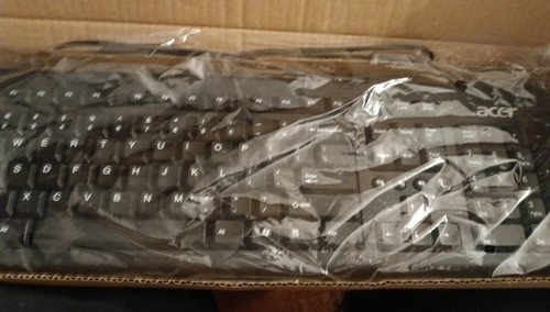 Neu HP Acer Tastatur in voller Größe kabelgebunden USB schwarz M/N PR1101U Bewertung 5 V = 50 mA mit Box - Bild 2 von 5
