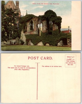 Old Oseston Hall Ruins Ivy Worcester England Postcard