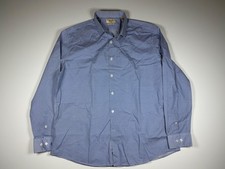 Penguin Dress Shirt Mens XLarge 17.5-34/35 Blue Button Up Long Sleeve Collared