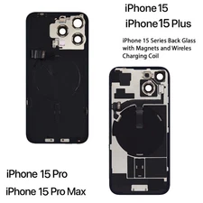 iPhone 15 Series Back Glass w/Mag-Safe Magnets, Wireless Charging Coil & Flash