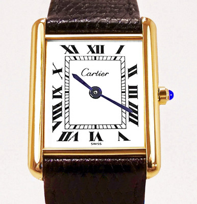 Cartier Authentic Men's Cartier Tank Watch Red Presentation Box Cartier Gift Bag
