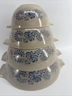 Set of 4 VTG Pyrex Homestead Cinderella Nesting Mixing Bowls 441,442,443,444