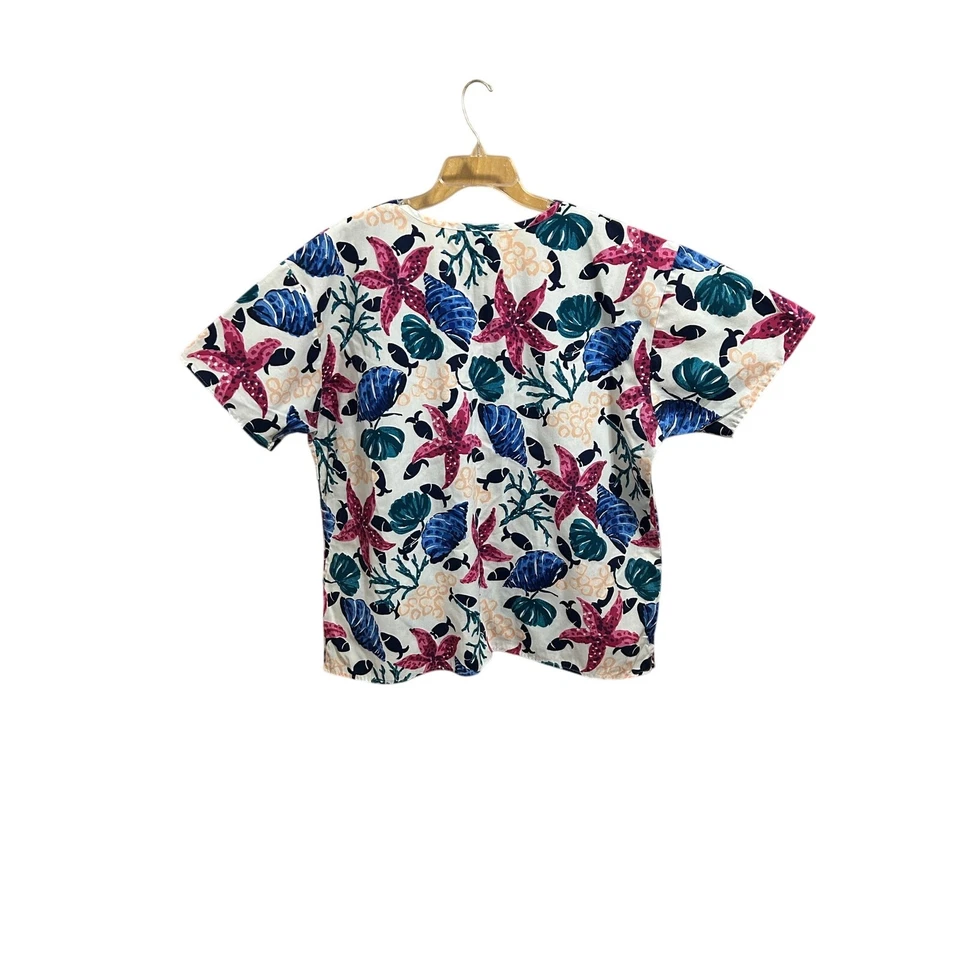 Blusa Médica Crest Tropical Fish Manga Corta para Mujer Talla 2XL Foto 4 de 4