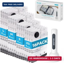 16 Pack Travel Vacuum Bags with Wireless Pump - Space Saver for Luggage Travel