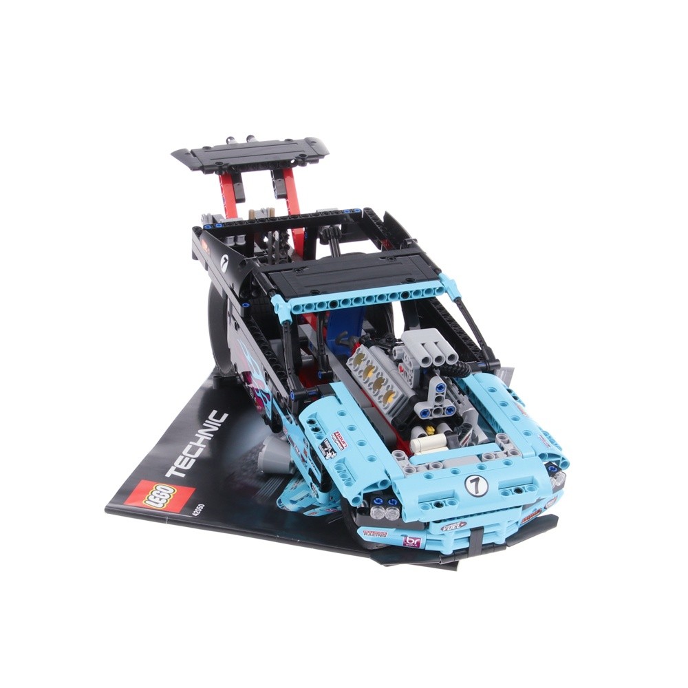 1x LEGO Technic Car Vehicle Drag Racer 42050 Blue With BA Incomplete