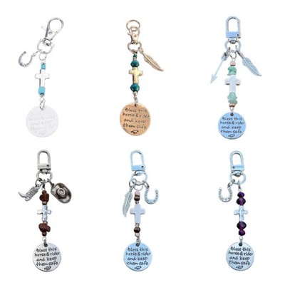 Stylish Luck Horseshoe Keychain Pendant Charm for Good Fortune and Protective