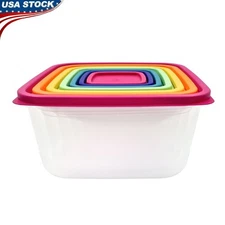 Stackable Food Storage Containers Set 14 Pcs BPA Free Kitchen Organizer New