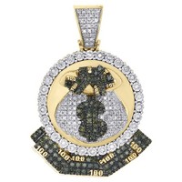 JFL Diamonds & Timepieces 10K Gelbgold GeldböRse Kreis Charm AnhäNger 0.92 Ct