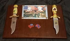 Robert E Lee Ulysses S Grant Civil War Bowie Knives Wooden Plaque 17 x 12”