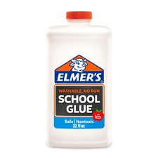 Elmer's Liquid School Glue, White, Washable, 32 Ounces - 0.25 Gallon, White