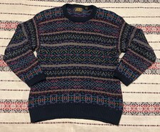 Vtg Eddie Bauer Fair Isle Sweater Sz L