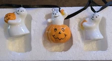 Longaberger Happy Halloween Tie-On Set Ghosts 2005 New in Box