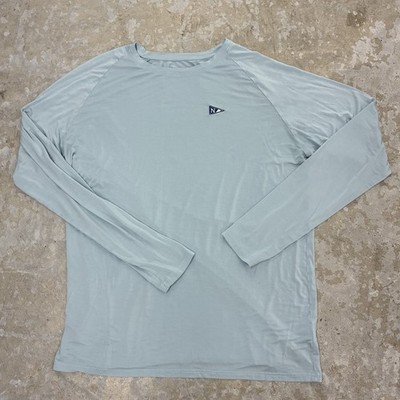 Navillus Shirt Mens Large Blue Performance Bamboo Stretch Athletic Long Sleeve