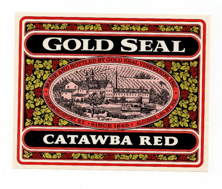 Vintage - Gold Seal Catawba Red Wine Label Hammondsport N.Y - XL1i - Image 1 of 2