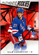 2021 SP Game Used Authentic Rookies Red Fragment /205 Nils Lundkvist Rookie RC