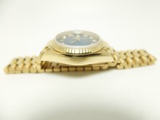 Rolex 18K Gold Ladies President 69178 Blue Vignette Diamond Dial Service Papers