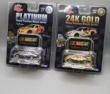 2ct Lot Racing Champions NASCAR Platinum 1P  24K Gold 2G 1:64 LE 1/9999