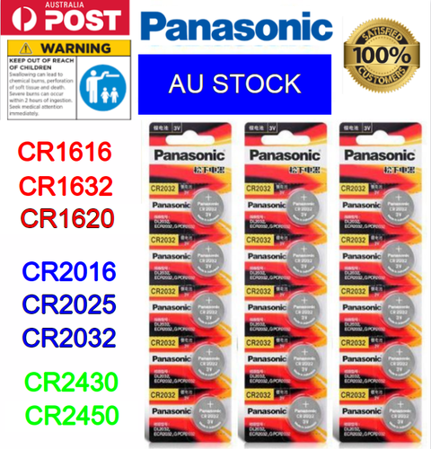 Panasonic CR1220 CR1616 CR1620 CR1632 CR2025 CR2032 3V Lithium Coin Batteries - Picture 1 of 1