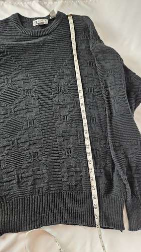 VTG! Rob Chereskin Black Textured Sweater Size XL Linen Blend - Picture 3 of 4