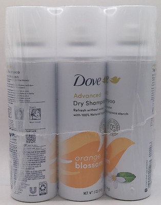 3PK Dove Advanced Dry Shampoo Orange Blossom 5oz EACH New & Sealed