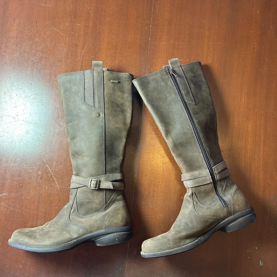 Botas impermeables altas de cuero Merrell Captiva para mujer en espresso talla 9 frescas Foto 4 de 4