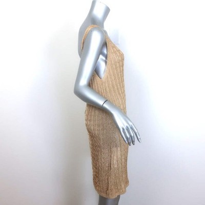 prada ゴールド ケーブル ラメニット Prada Metallic Cable Knit Open-Back Dress Gold Size 42 | eBay