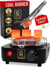 Hookah Coal Burner 500W with Grid - Coal Burner for Hooka Cubes Black Heat Hooka