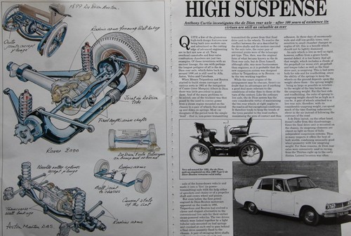 Original CC 1989 extracted mag article: DE DION rear axle, 100 years existance
