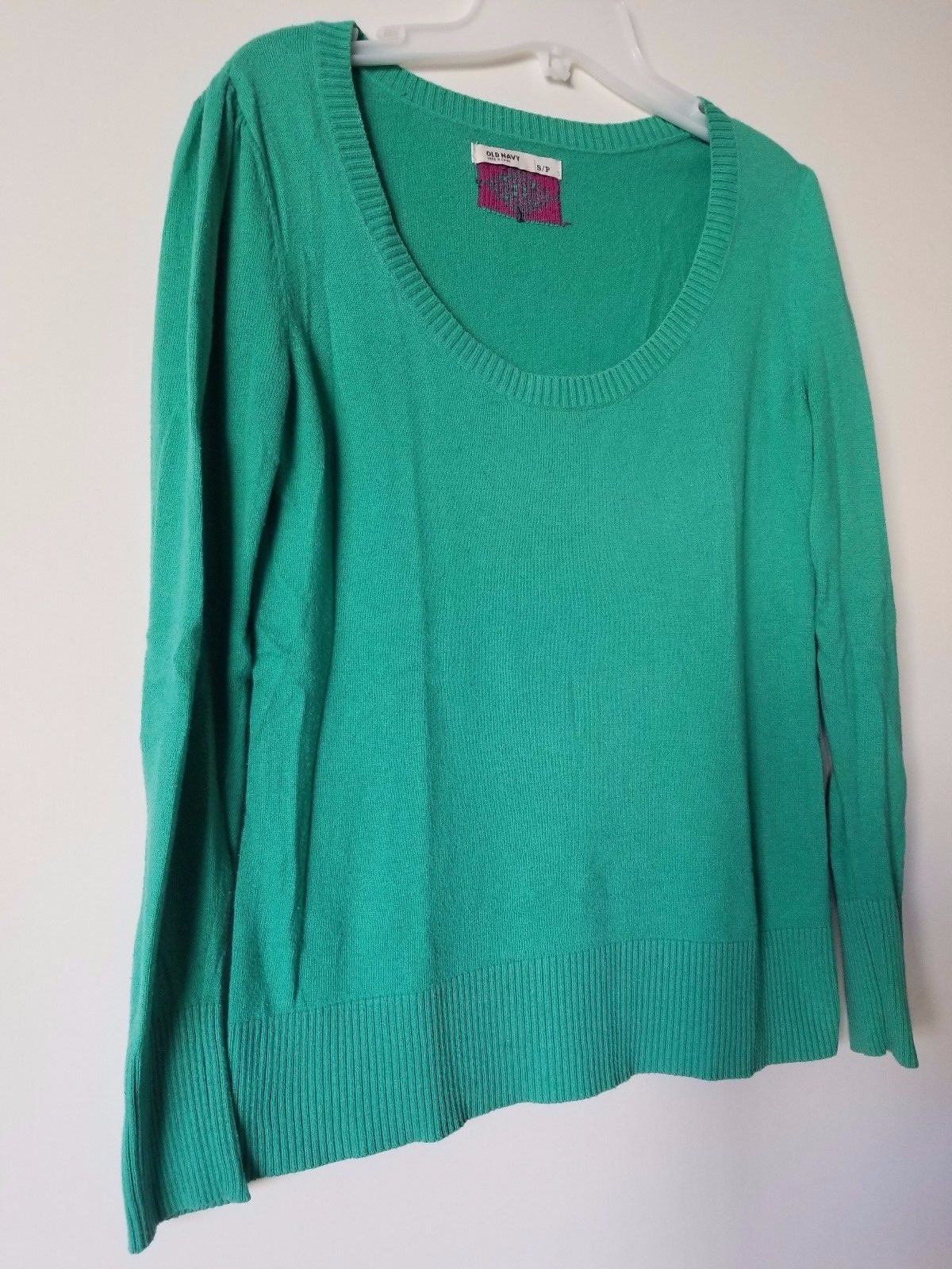 Old Navy Basic Solid Green Long Sleeve Classic Ne… - image 5