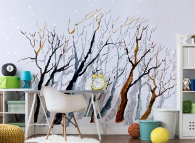 3D Watercolor Branches 48712NA Wallpaper Wall Murals Removable Wallpaper Fay