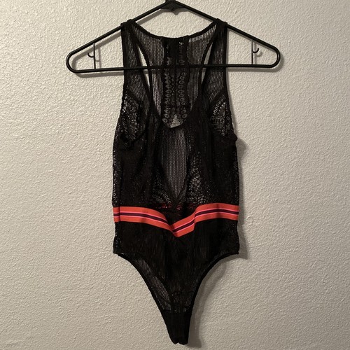 Victorias Secret Very Sexy Lace Mesh Banded Bodysuit Teddy Lingerie Small S NWT - Picture 2 of 7