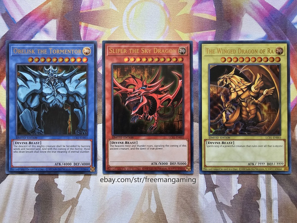 Yugioh Egyptian God Card set Obelisk Slifer The Winged Dragon of Ra Ultra Rare Yugioh Egyptian God Card set Obelisk Slifer The Winged Dragon of Ra Ultra Rare