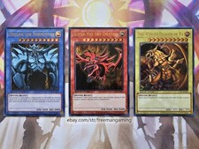 Yugioh Egyptian God Card set Obelisk Slifer The Winged Dragon of Ra Ultra Rare