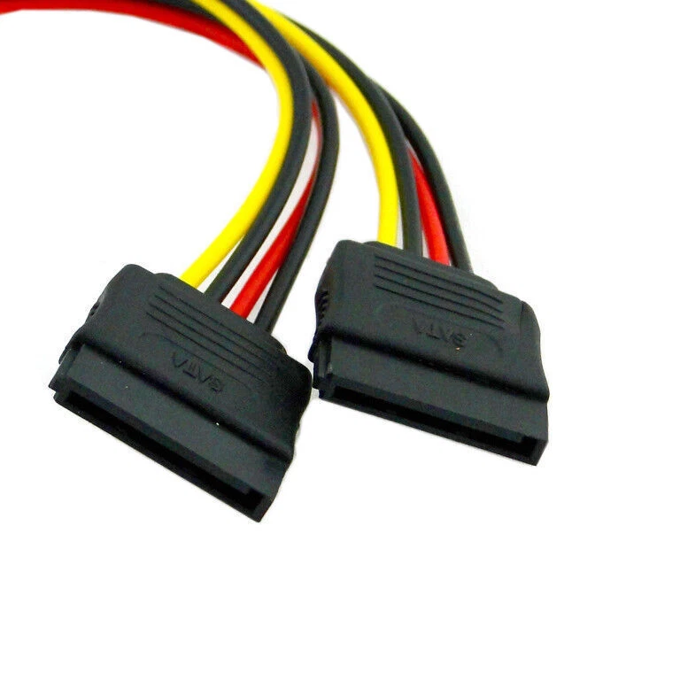 PC SATA II hard disk Power Male to 2 Female Splitter Y 1 to 2 extension Cable - Image 3 of 4