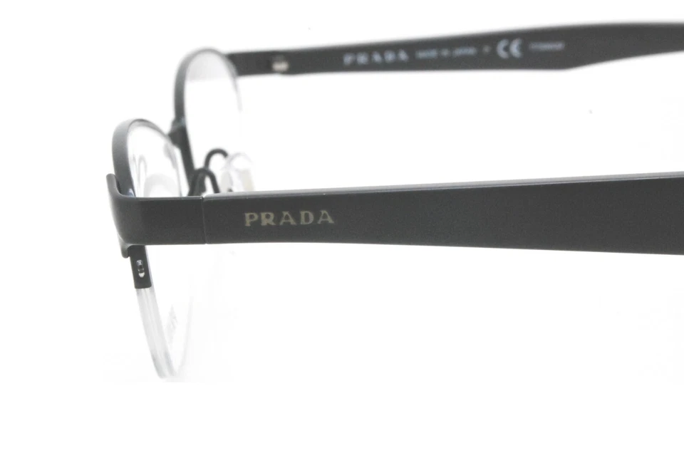New Authentic Prada VPR 53Q 1BO1O1 Japan Black Titanium Half Rim Eyeglasses NOS - Image 3 of 4