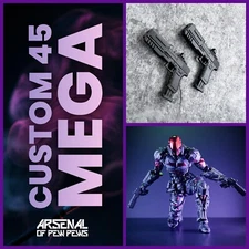 Custom 45 Mega (Set of x2) - 1:12 Scale Action Figure Gun