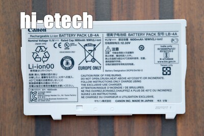 Batteria LB-4A Per Canon CXDI-710C &ndash; Sostitutiva Li-Ion 11.1V 1600mAh/18WH