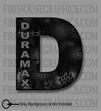 Duramax Chevy Turbo Diesel D Black Kryptic Camo Window Sticker Decal