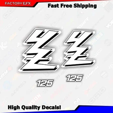 Yamaha YZ125 Factory Style Shroud Graphics Kit  89-92  YZ 125 decals 1990 White