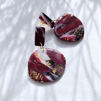 Handgefertigte einzigartige Polymer Clay Ohrringe - durchbohrte Ohren